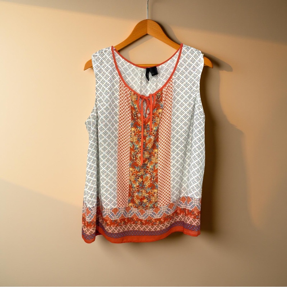 Vibrant Boho Aztec Geometric Print Floral Design Multi Seasonal Sleeveless